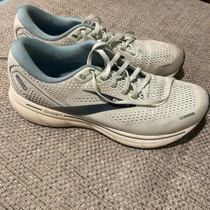 Brooks mint-colored Ghost 14 Athletic Shoes with Mesh Upper and Cushioning